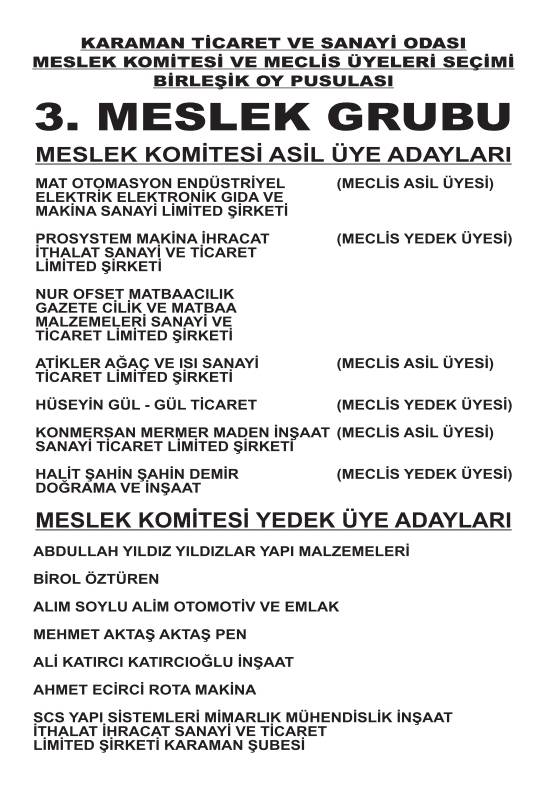 Karaman Ticaret ve Sanayi Odası Seçimleri 3