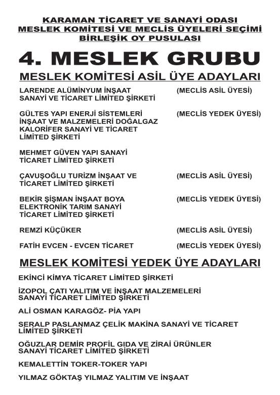 Karaman Ticaret ve Sanayi Odası Seçimleri 4