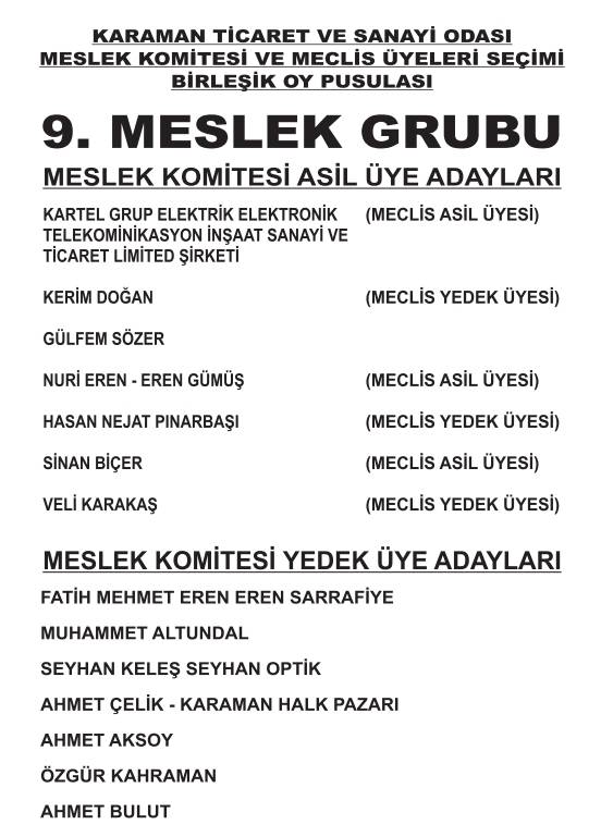 Karaman Ticaret ve Sanayi Odası Seçimleri 7