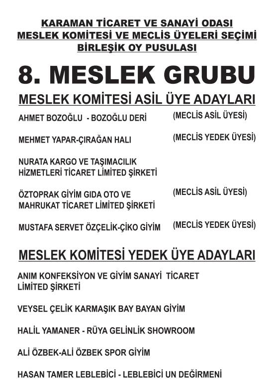 Karaman Ticaret ve Sanayi Odası Seçimleri 8
