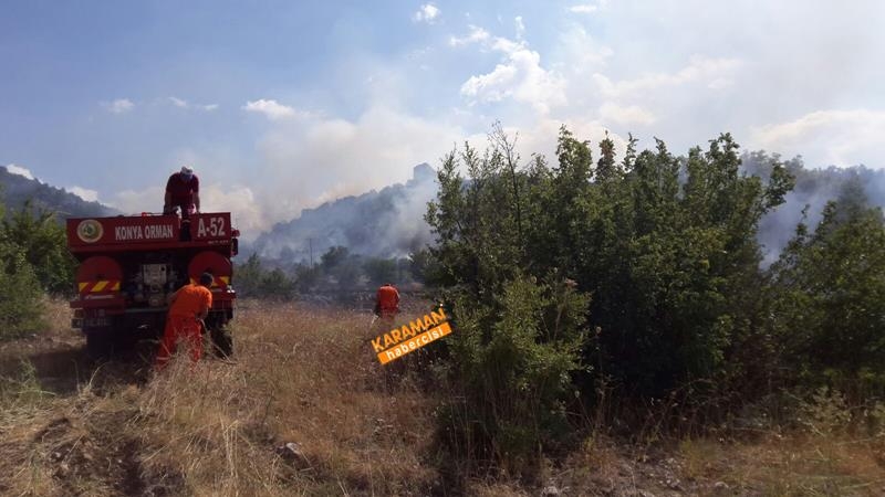 Karaman Bayır Köyü’nde Orman Yangını 1