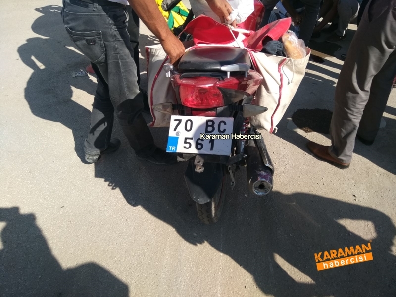 Karaman’da Otomobil İle Motosiklet Çarpıştı 1