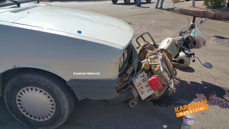 Karaman'da Motosiklet İle Otomobil Çarpıştı 2