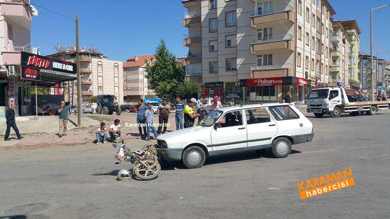 Karaman'da Motosiklet İle Otomobil Çarpıştı 4