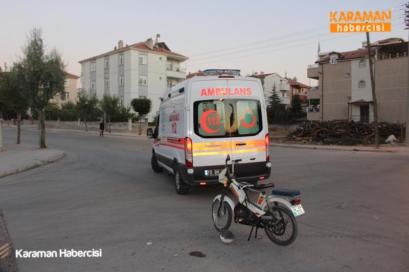 Karaman’da otomobil sürücüsü motosikleti altına aldı 2