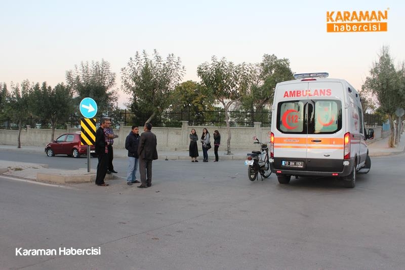 Karaman’da otomobil sürücüsü motosikleti altına aldı 3