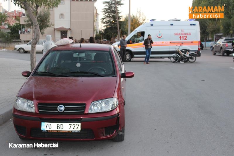 Karaman’da otomobil sürücüsü motosikleti altına aldı 7