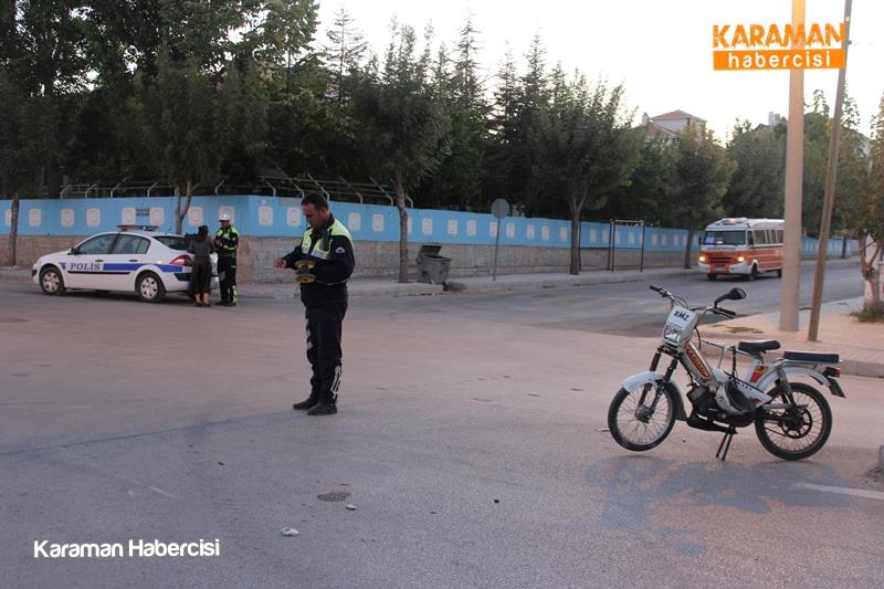Karaman’da otomobil sürücüsü motosikleti altına aldı 9