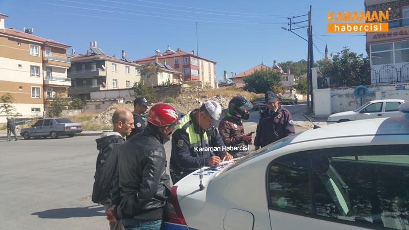 Karaman Polisi Motosiklet Sürücülerine “Dur” dedi 1