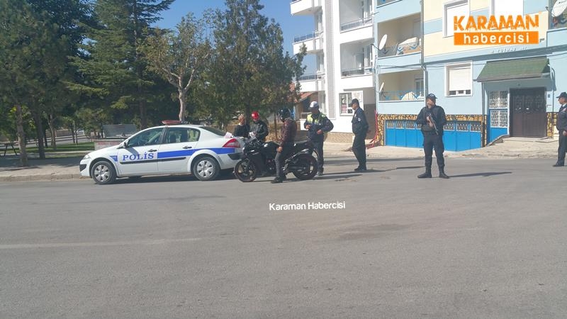 Karaman Polisi Motosiklet Sürücülerine “Dur” dedi 2