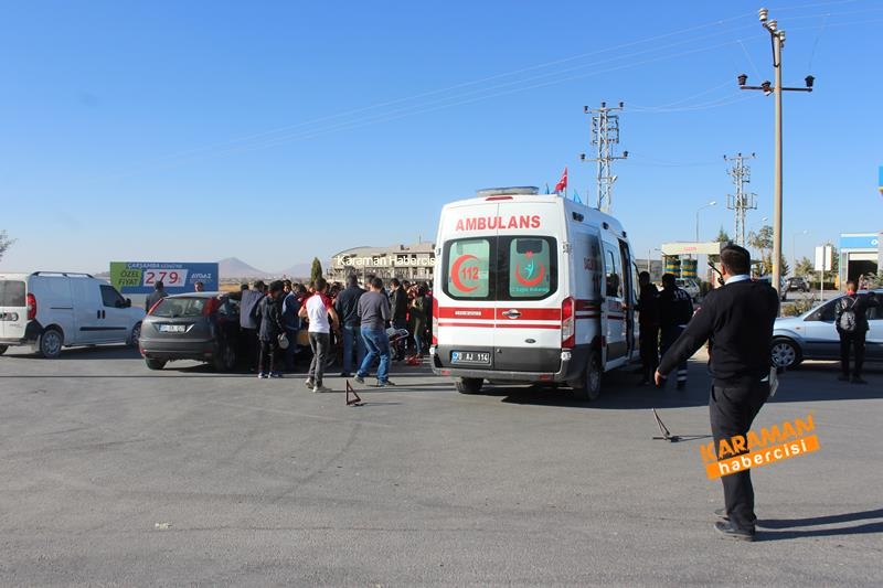 Karaman’da Otomobil İle Motosiklet Çarpıştı 1