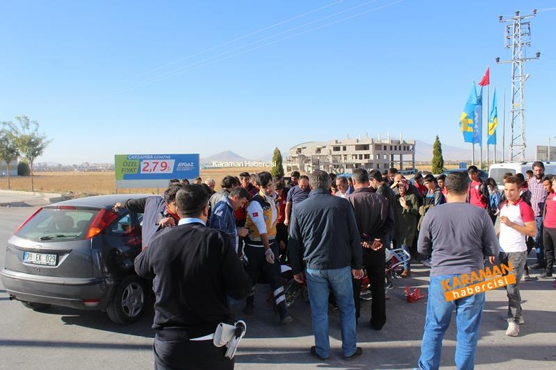 Karaman’da Otomobil İle Motosiklet Çarpıştı 2