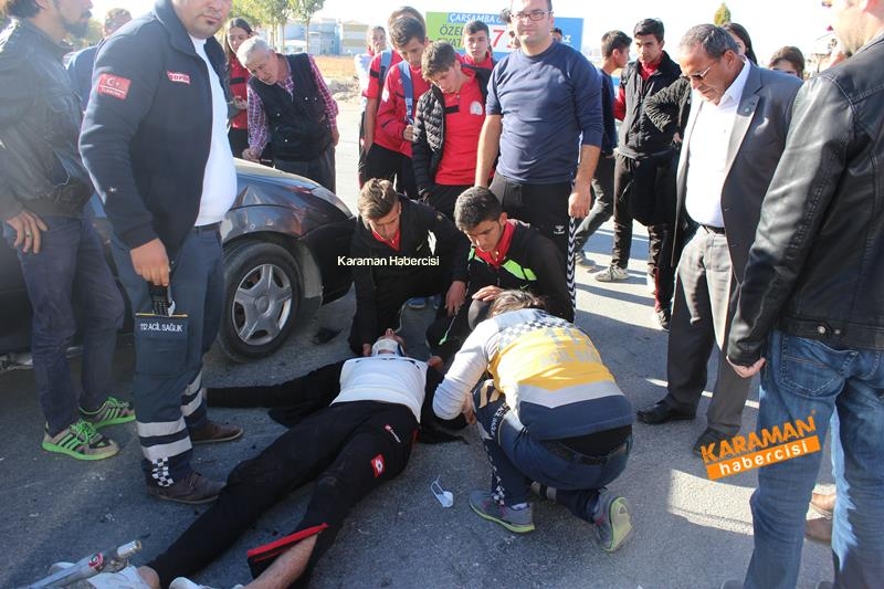 Karaman’da Otomobil İle Motosiklet Çarpıştı 5