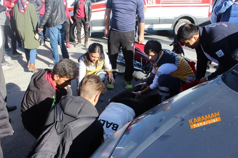 Karaman’da Otomobil İle Motosiklet Çarpıştı 6