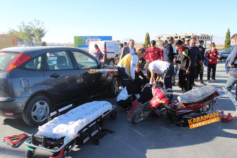 Karaman’da Otomobil İle Motosiklet Çarpıştı 8