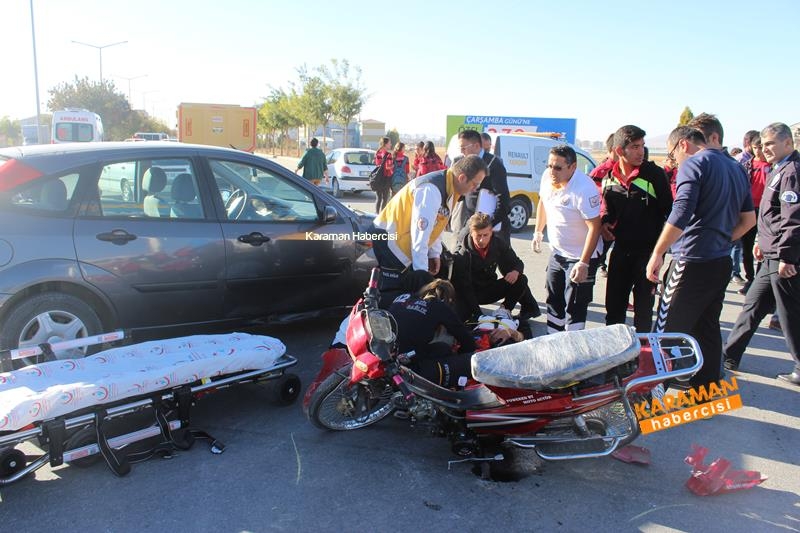 Karaman’da Otomobil İle Motosiklet Çarpıştı 9