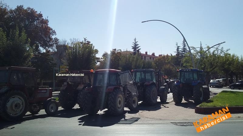 Pancar Üreticilerinden Karaman'da Traktörlü Eylem 1
