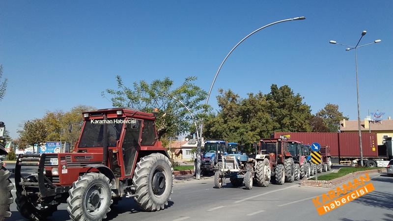 Pancar Üreticilerinden Karaman'da Traktörlü Eylem 15