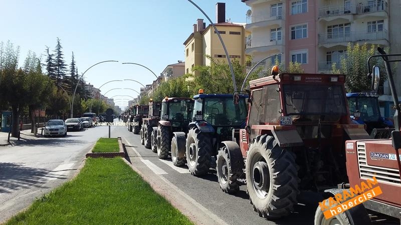 Pancar Üreticilerinden Karaman'da Traktörlü Eylem 17