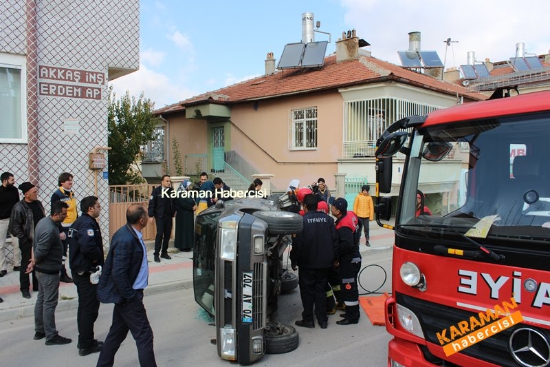 Yaşlı Adam Kaza Yaptığı Araçta Mahsur Kaldı Karaman Trafik Kazası 12