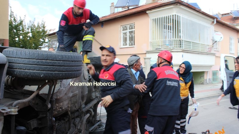 Yaşlı Adam Kaza Yaptığı Araçta Mahsur Kaldı Karaman Trafik Kazası 14