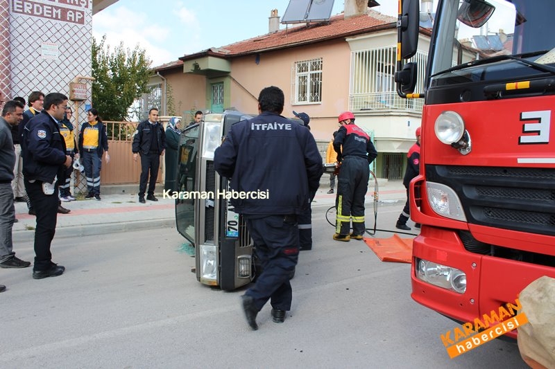 Yaşlı Adam Kaza Yaptığı Araçta Mahsur Kaldı Karaman Trafik Kazası 9