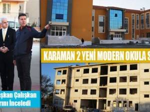 Karaman Valisi ve Belediye Başkanı Okul İnşaatlarını Gezdi