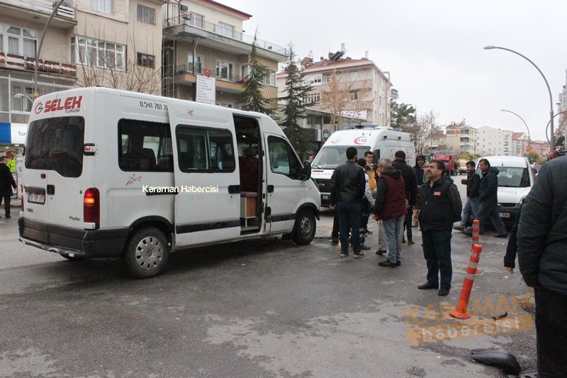 Karaman’da Okul Servisi İle Kamyonet Çarpıştı 8