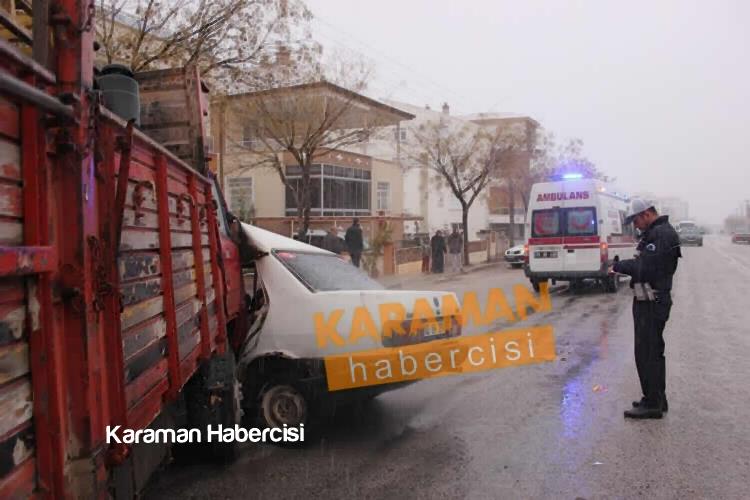 Karaman'da Kaygan Zeminle Gelen Dikkatsizlik Kazaya Sebep Oldu 6