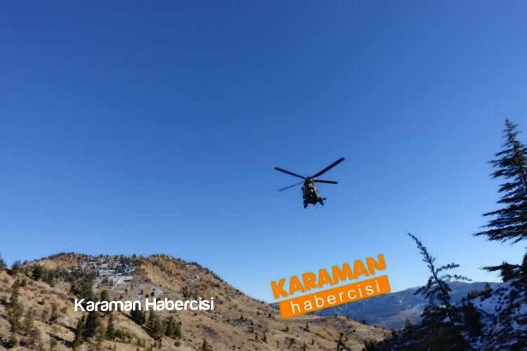 Karaman Devlet Hastanesine Helikopterle Getirildi 4