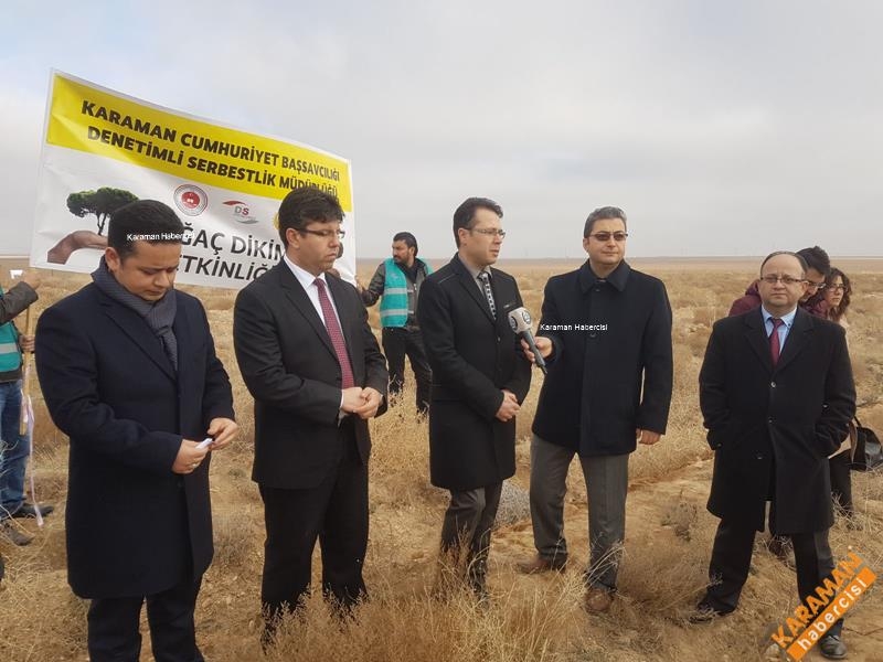 Karaman'da Hükümlüler Fidan Dikti 10