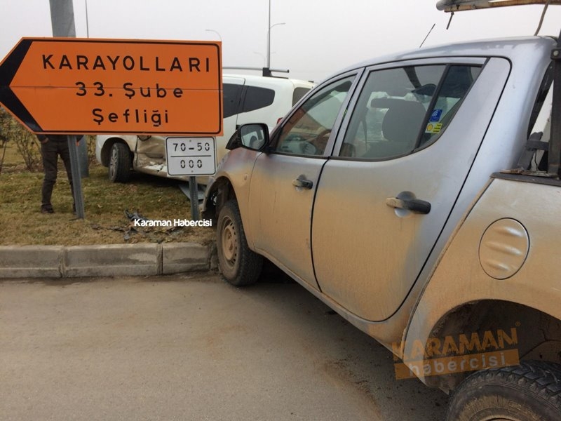 Karaman Otogar Kavşağında Trafik Kazası 6