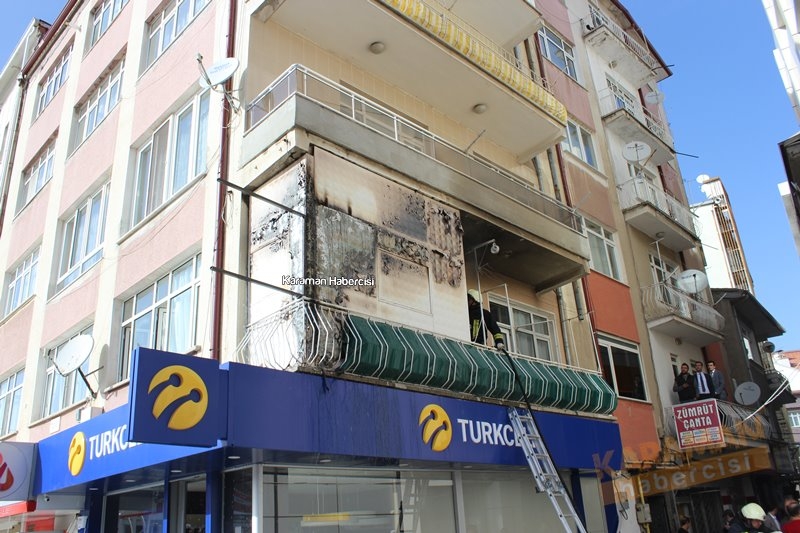 Karaman İsmet Paşa Caddesinde Yangın Paniği 2
