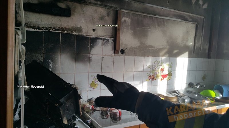 Karaman’da Mutfak Yangını 3