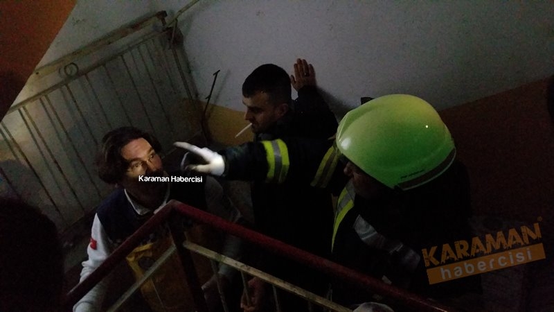 Karaman'da Apartman Boşluğuna Düşen Genç İçin Kurtarma Operasyonu 1
