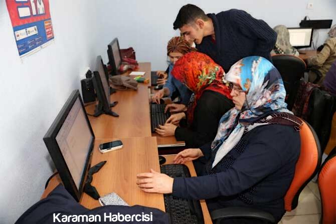 Karaman'da Bayanlar İçin Bilgisayar Eğitimleri Başladı 3