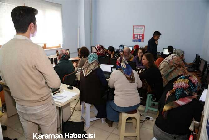 Karaman'da Bayanlar İçin Bilgisayar Eğitimleri Başladı 6