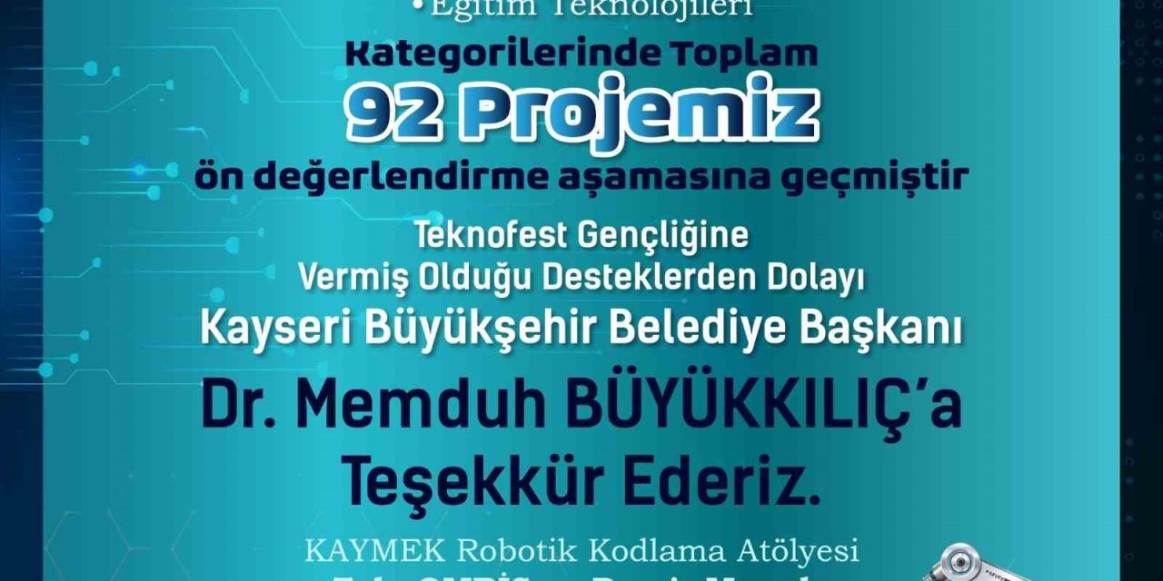 Kaymek’in Teknofest Gençliği 92 Proje İle Ön Değerlendirme Aşamasına Geçti
