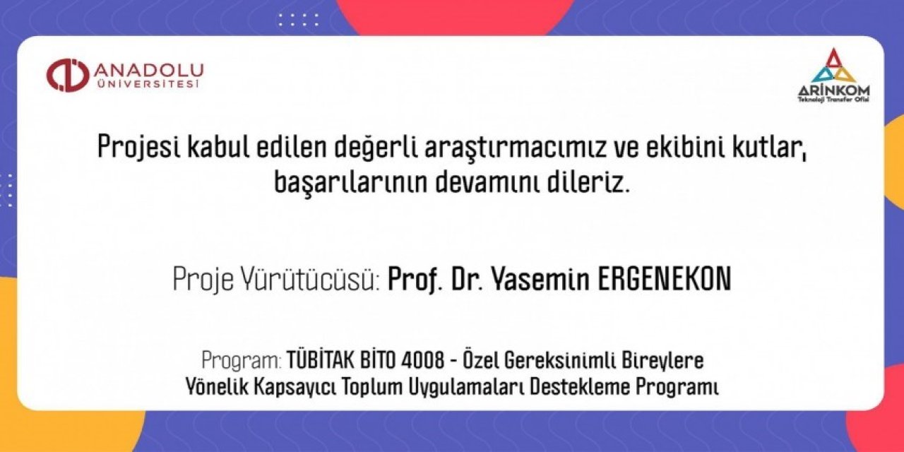 Prof. Dr. Ergenekon’un Yürütücü Olduğu Proje Tübitak Tarafından Desteklenmeye Hak Kazandı