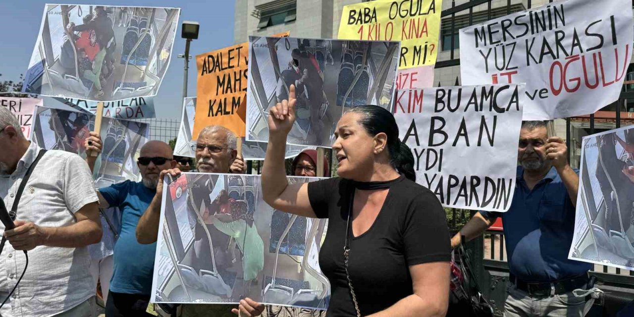 Mersin’de Yaşlı Çiftin Otobüste Darp Edilmesine İlişkin Dava Öncesi Yakınlarından Eylem