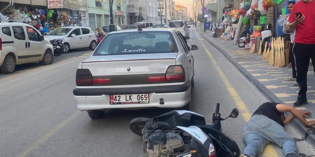 Motosiklet Otomobile Çarptı: 1 Yaralı