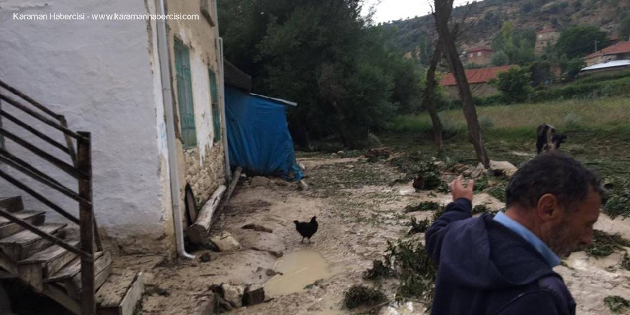 Karaman'ın Akpınar Köyünde Sel Görüntüleri Korkuttu