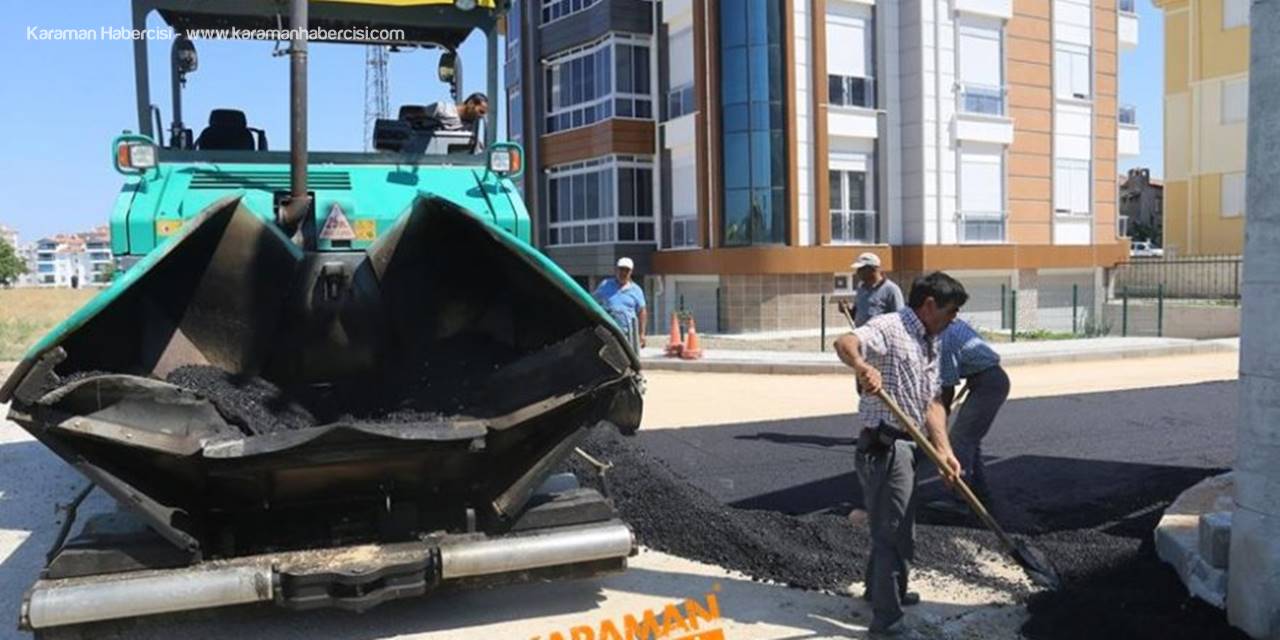 Karaman'da Asfaltlama Çalışmaları Hüyük Civarında