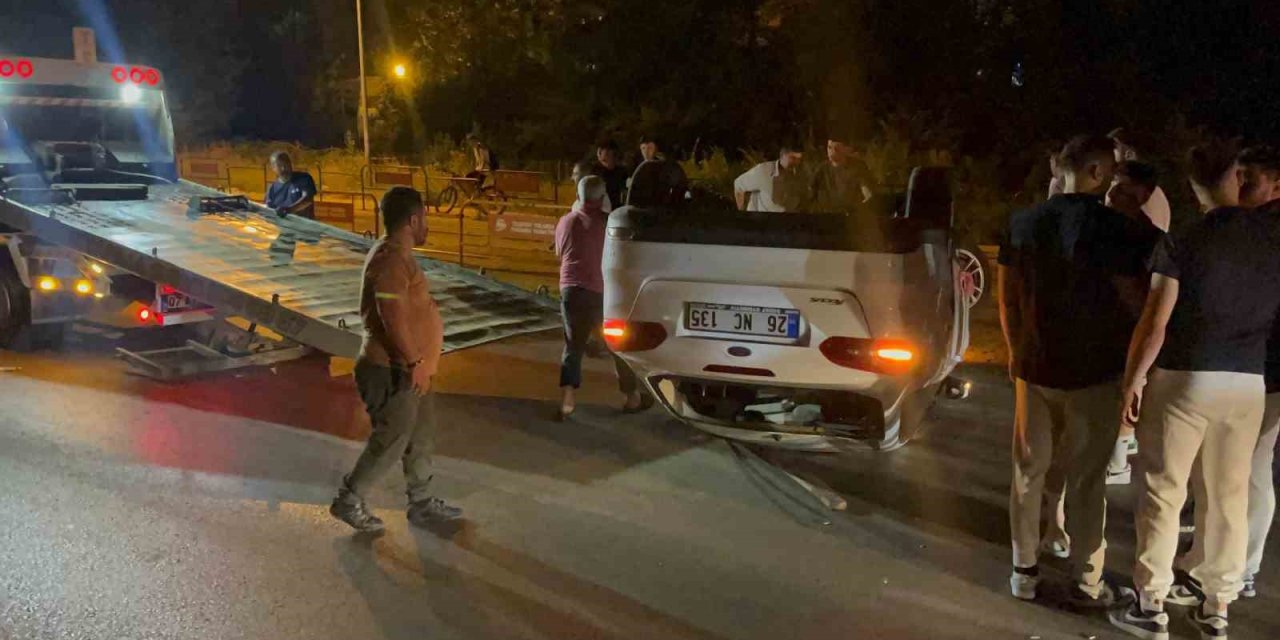 Emniyet Kemeri Takılı Olan Sürücü Takla Atan Araçtan Yara Almadan Kurtuldu