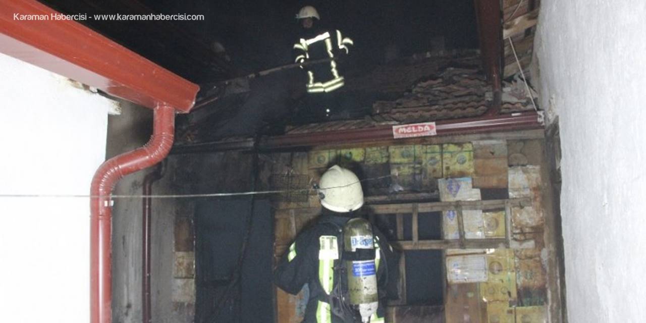 Karaman'da Kömürlük Yangını Büyümeden Söndürüldü