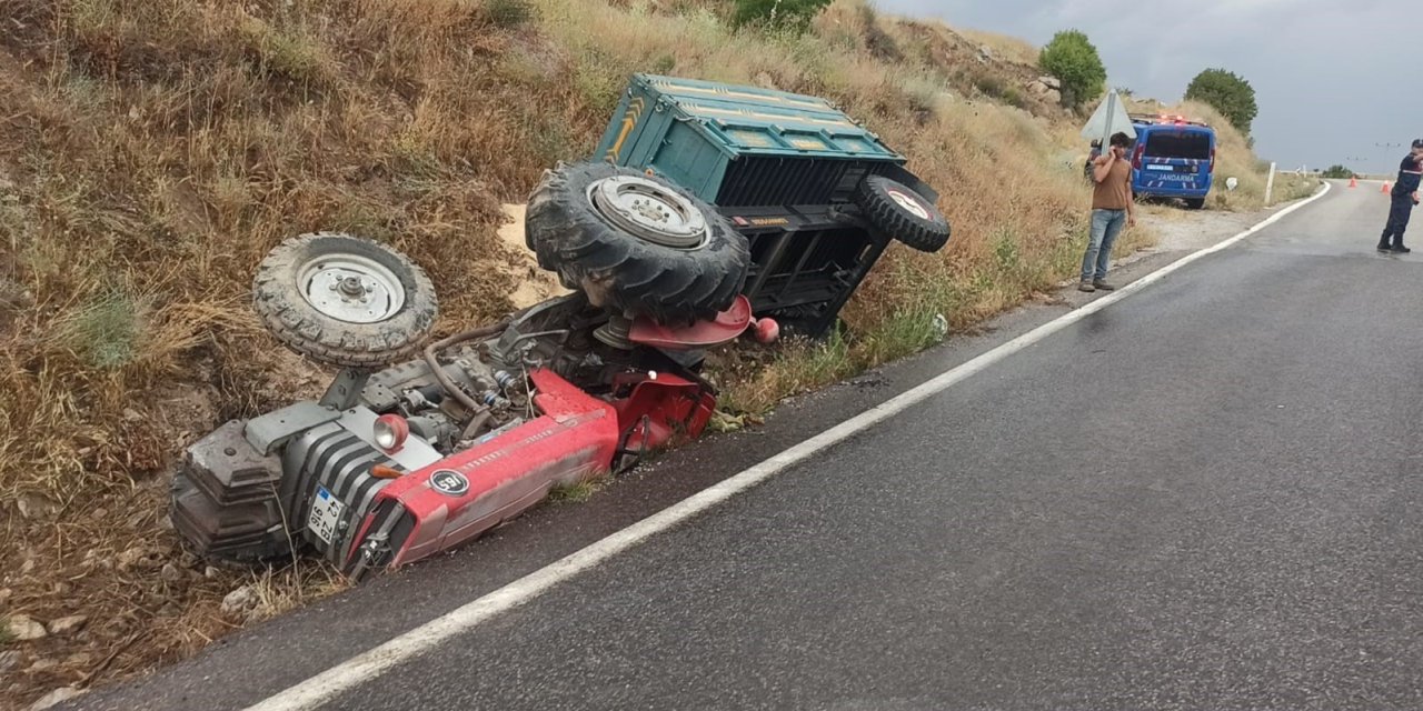 Konya’da Traktör Devrildi: 1 Yaralı
