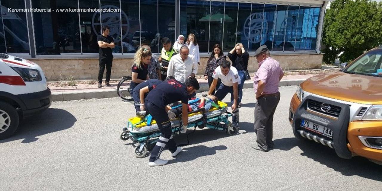 Karaman'da Kamyonet Bisiklet İle Çarpıştı