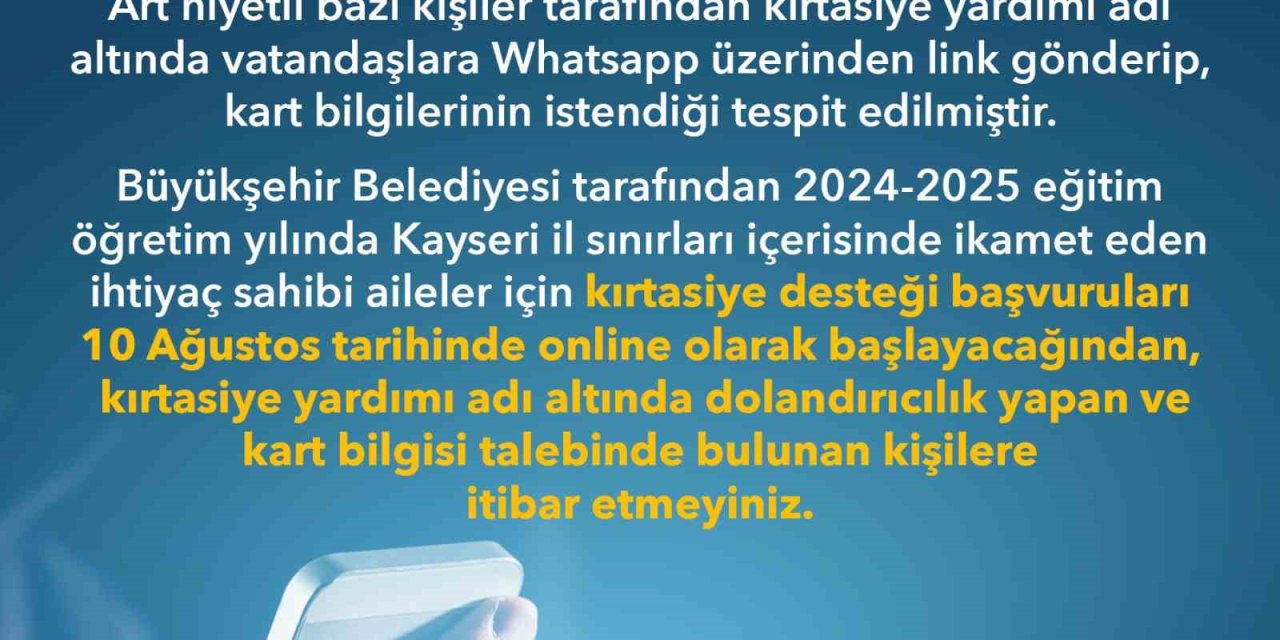 Büyükşehir’den "dolandırıcılık" Uyarısı