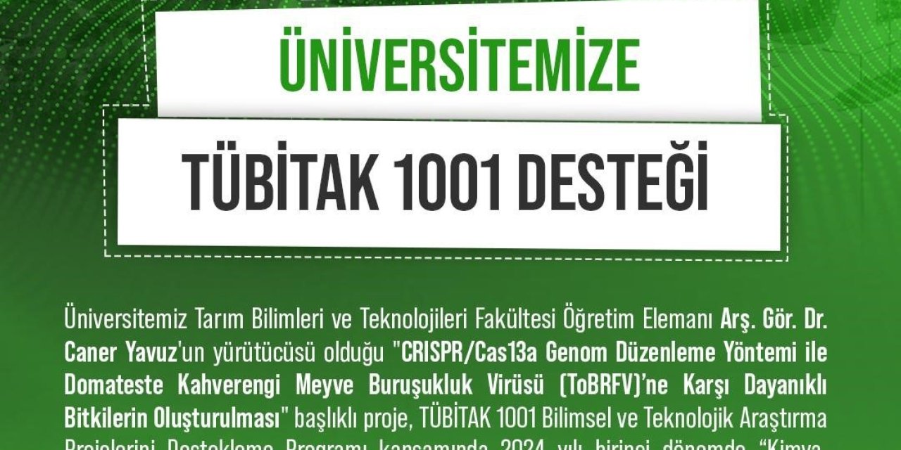 Domates Virüsü Projesi Niğde Ömer Halisdemir Üniversitesi’ne Destek
