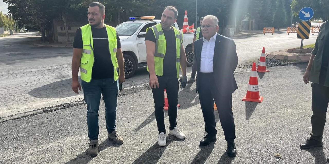 Büyükkılıç’tan, 9 Bin 200 Ton Sıcak Asfalt Kullanılan Çalışmada İnceleme